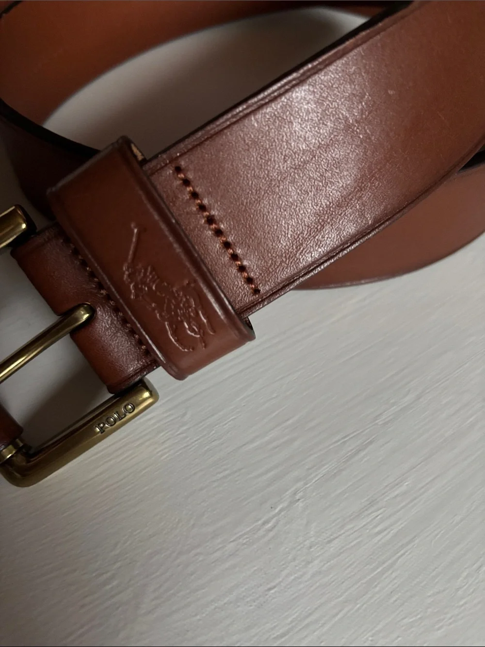 Polo Ralph Lauren Signature Pony Leather Belt 34